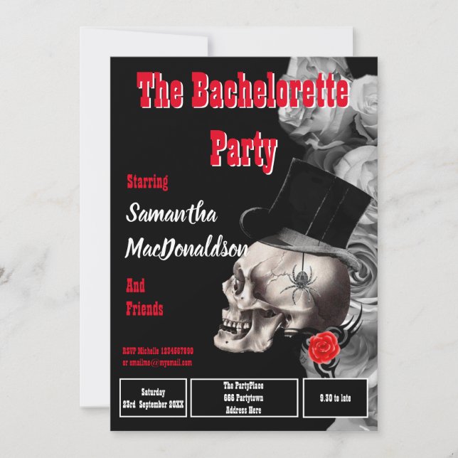 Gothic Film stil bachelorette Party Inbjudningar (Framsida)
