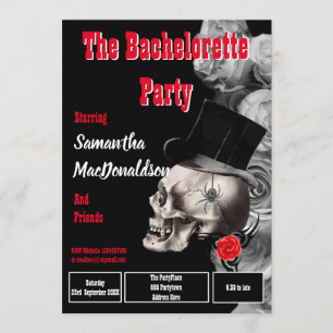 Gothic Film stil bachelorette Party Inbjudningar