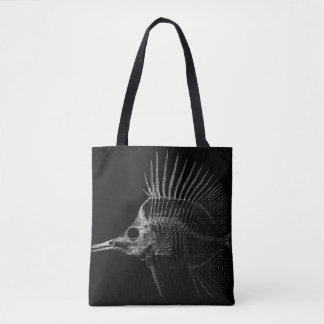 Gothic Fish Skeleton X-Ray Tote Bag Tygkasse