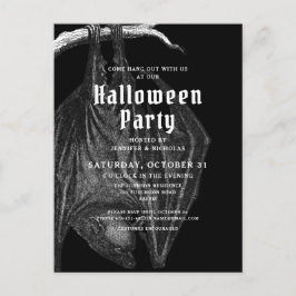 Gothic Fladdermöss Halloweenfest Inbjudan