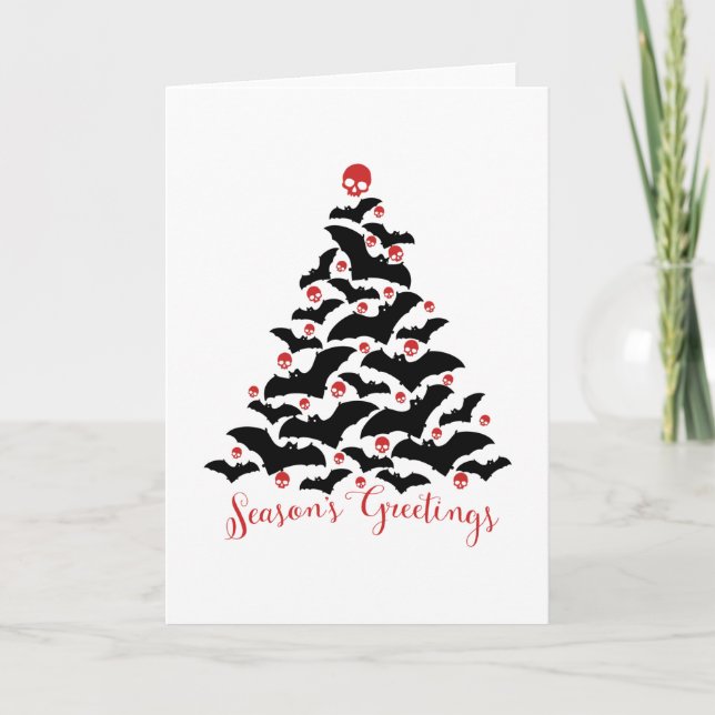 Gothic Fladdermöss Julgran Helgkort (Framsida)