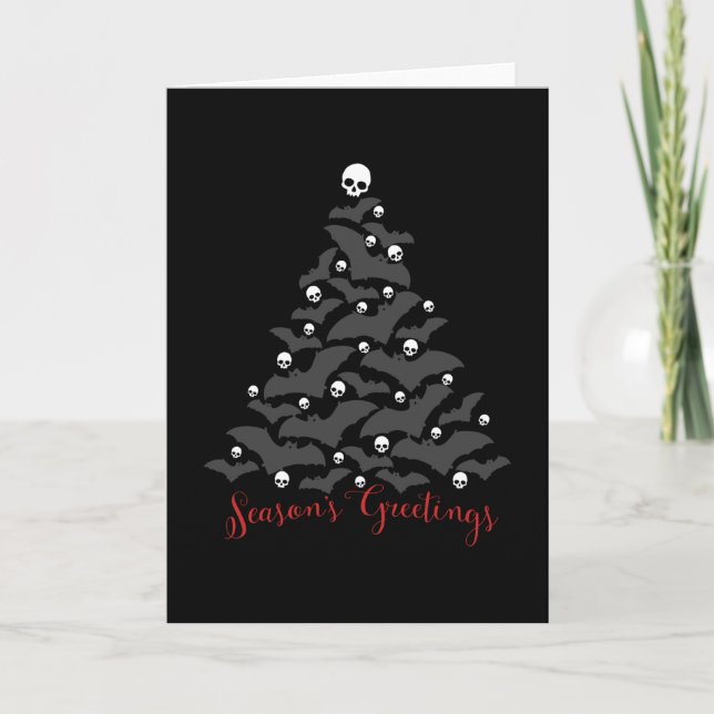 Gothic Fladdermöss Julgran Helgkort (Framsida)