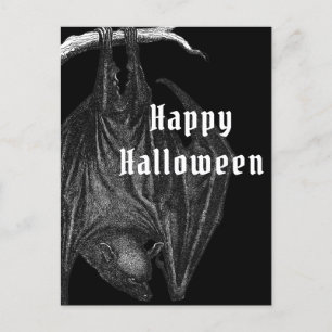 Gothic Fladdermus Happy halloween Vykort