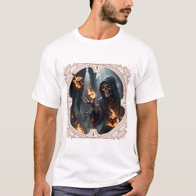 Gothic Flames, den brinnande lerans väktare. T Shirt (Framsida)