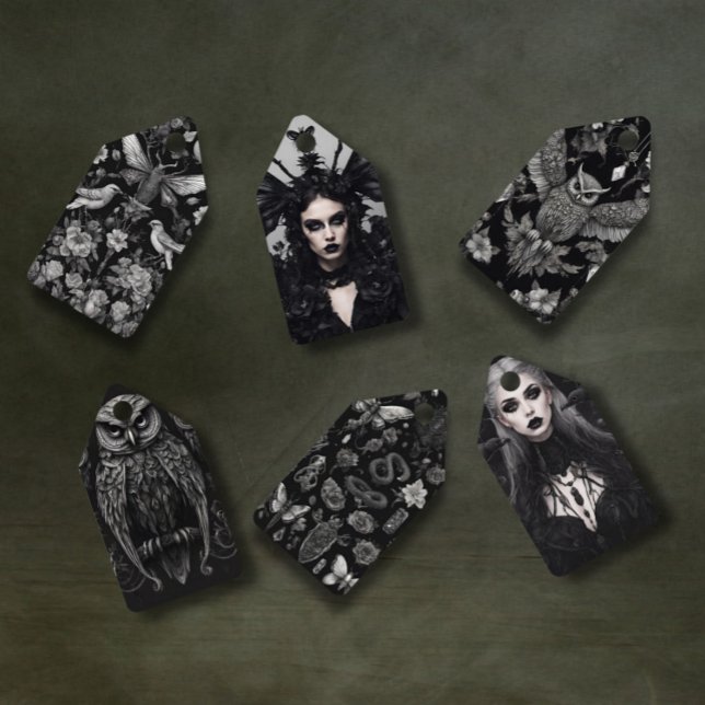 Gothic flicka Scrapbook Ephemera taggar (Skapare uppladdad)