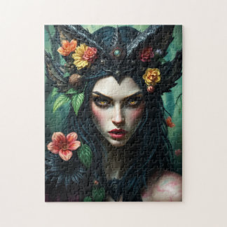Gothic Floral Forest Queen - Dark Nature Goddess Pussel