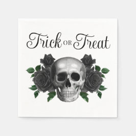 Gothic Floral Skull Trick Or Treat Halloween Pappersservett
