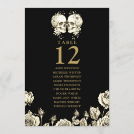 Gothic Floral Skulls Table Number Seating Chart Inbjudningar
