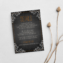 Gothic Flourish Halloween Helgdag Mörk Bröllop Tilläggskort