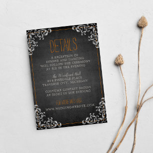 Gothic Flourish Halloween Helgdag Mörk Bröllop Tilläggskort