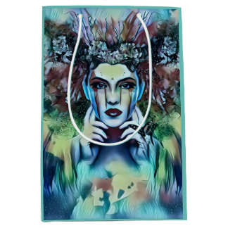 Gothic Flower Fairy Ansikte Blue Fantasy