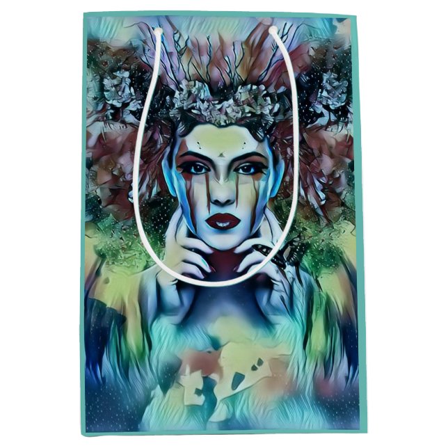 Gothic Flower Fairy Ansikte Blue Fantasy (Framsidan)