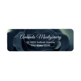 Gothic Flower Photo Black Ro Mörk Returadress Etikett