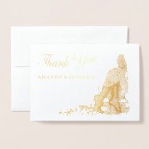 Gothic-Foil Guld Steampunk Bröllop Tack, tack.