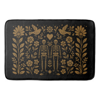 Gothic Folk Art Skeleton Bath Mat Badrumsmatta