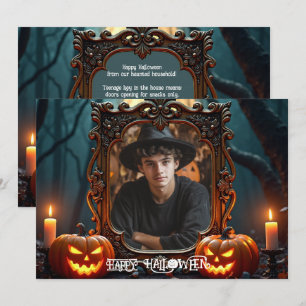 🎃Gothic Forest Glow Anpassad Fotokort Inbjudningar