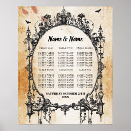 Gothic Frame Table Plan Wedding Poster Seating