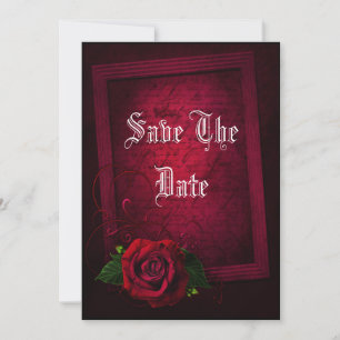 Gothic Framed Brev & Röd ros Spara Datumet