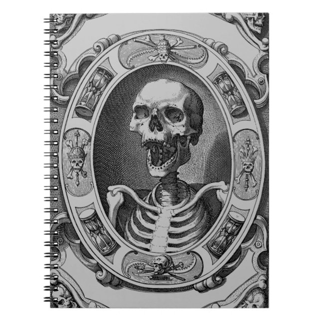Gothic Framed Skeleton Line Teckning Anteckningsbok (Framsidan)