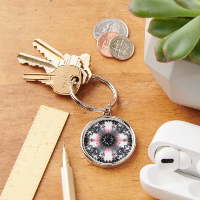 Gothic Frozen Winter-Spindelnätet Rund Silverfärgad Nyckelring (Skrivbord)