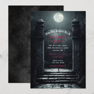 Gothic Full Moon Halloween-inbjudan Inbjudningar