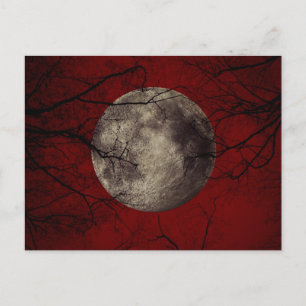 Gothic Full Moon med Haunting Träd Vykort