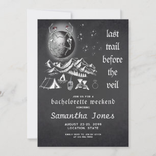 Gothic Full Moon Skeletons Last Trail Bachelorette Inbjudningar
