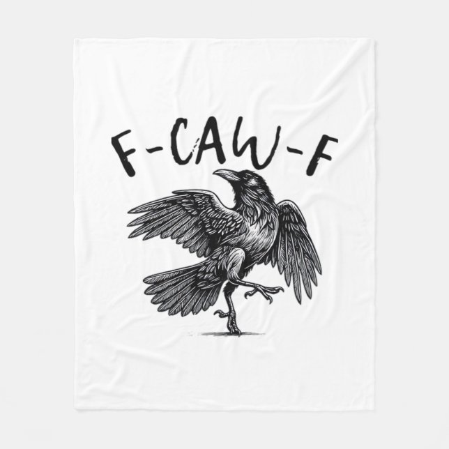 Gothic Funny F Caw F Crow Aesthetic Casual Look Fleecefilt (Framsidan)