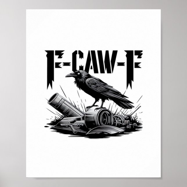 Gothic Funny F Caw F Crow Aesthetic Casual Look Poster (Framsidan)