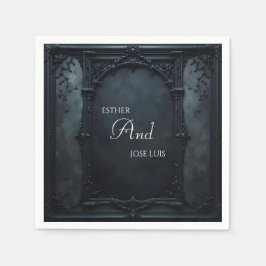 Gothic Fyrkantig Ram Bröllop Pappersservett