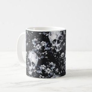 Gothic Garden-Döskallar och Blommigt Goth Summer Kaffemugg