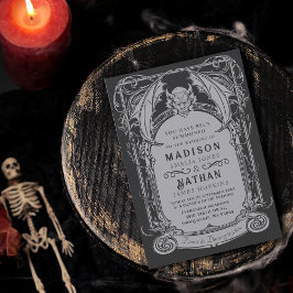 Gothic Gargoyle Halloween Bröllop Inbjudningar