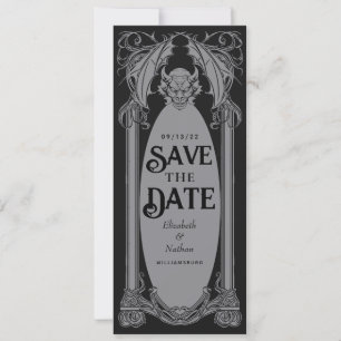 Gothic Gargoyle Halloween Bröllop spara datum Inbjudningar