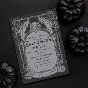Gothic Gargoyle Halloween fest Inbjudningar