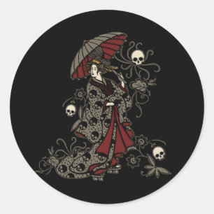 Gothic Geisha Runt Klistermärke