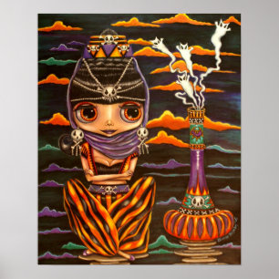 Gothic Genie och Ghost Kattunge Poster
