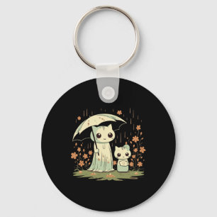 Gothic Ghost cat Mor med paraply under Nyckelring