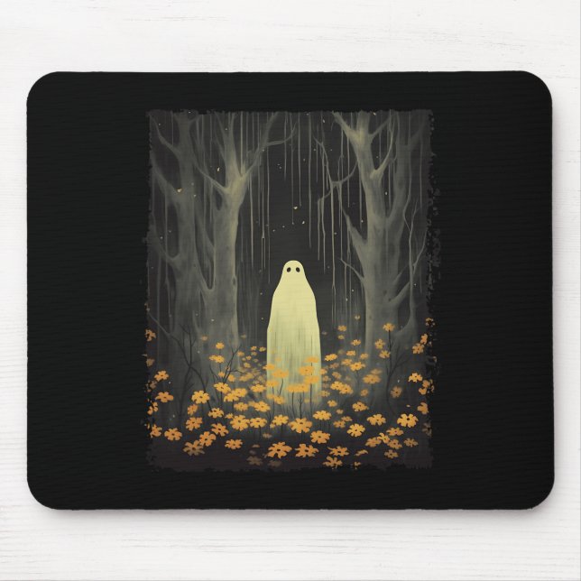 Gothic Ghost i Blommigten Forest Halloween Trick Musmatta (Framsidan)