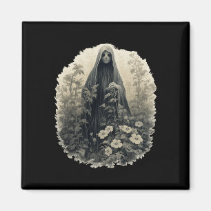 Gothic Ghost i Blommigten Forest Vintage Ghost har Magnet