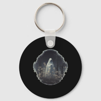 Gothic Ghost i Blommigten Forest Vintage Ghost har Nyckelring