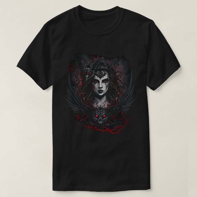 Gothic girl and evil demon design t shirt (Design framsida)