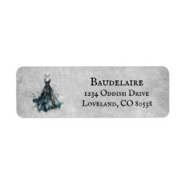 Gothic Girl Birthday Returadress Etikett