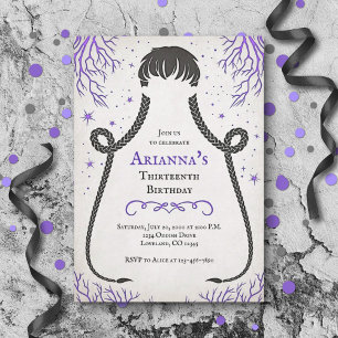Gothic Girl Braids Birthday-inbjudan Inbjudningar