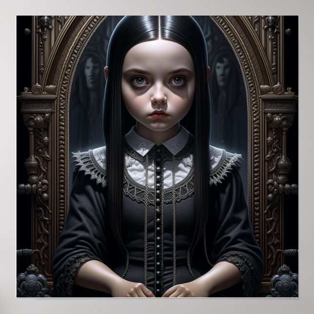 Gothic Girl Haunted Halloween Poster (Framsidan)