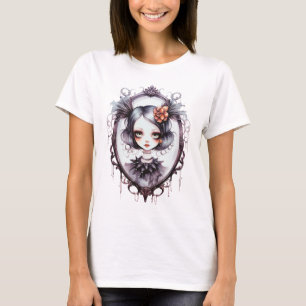 Gothic Girl i Victorian spegel Halloween T Shirt
