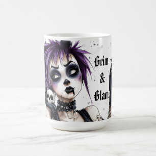 Gothic Girl Porträtt - Mörk & Glam Kaffemugg