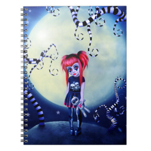 Gothic Girl voodoo doll and creepy vines Anteckningsbok
