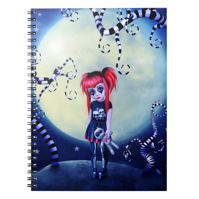 Gothic Girl voodoo doll and creepy vines Anteckningsbok (Framsidan)