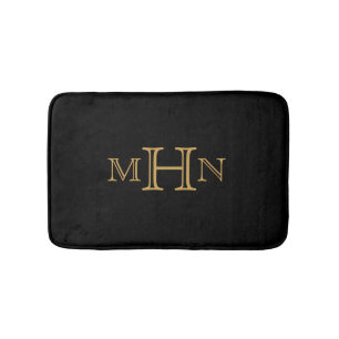 Gothic Glam Bath Mat Monogram Svart Badrumsmatta