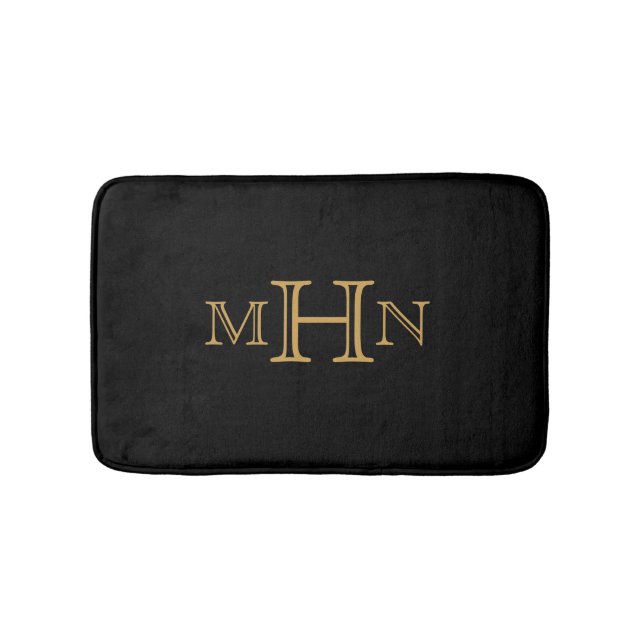 Gothic Glam | Bath Mat | Monogram | Svart Badrumsmatta (Framsidan)